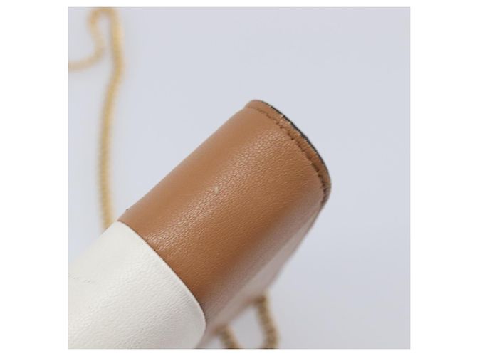 Céline CELINE Pochette de soirée à armature Sac à épaule Cuir Beige Ton Or - vue 18