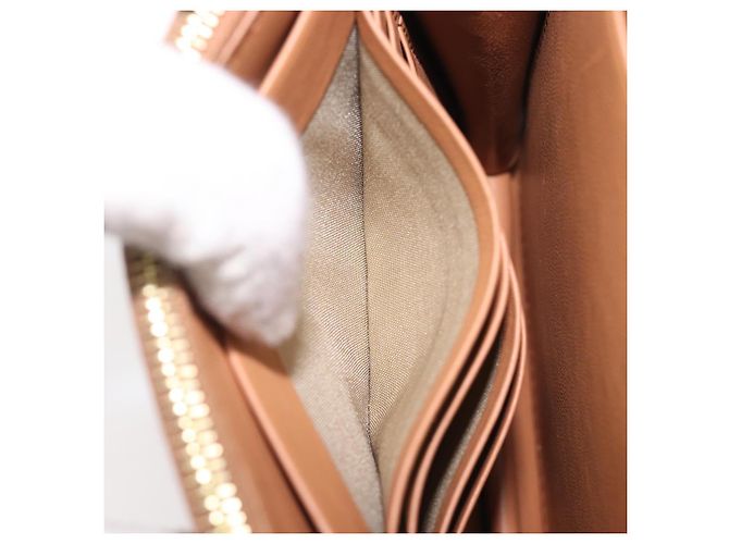 Céline CELINE Pochette de soirée à armature Sac à épaule Cuir Beige Ton Or - vue 27