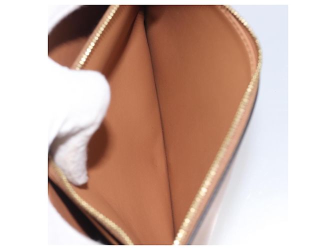 Céline CELINE Pochette de soirée à armature Sac à épaule Cuir Beige Ton Or - vue 29