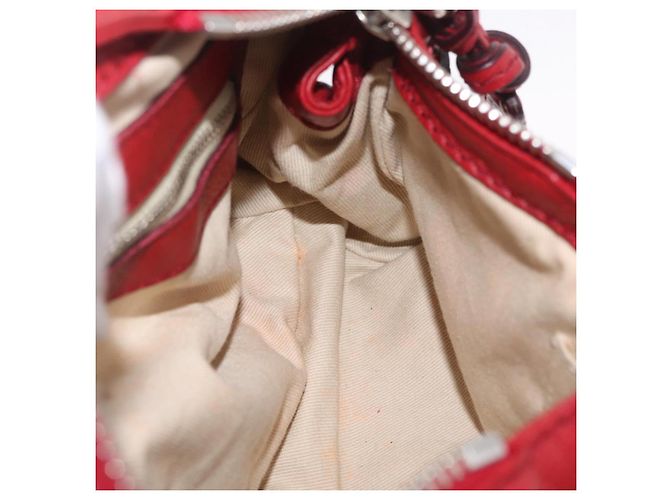 Chloé Sac à main Chloe Paddington en cuir rouge ton or - vue 25