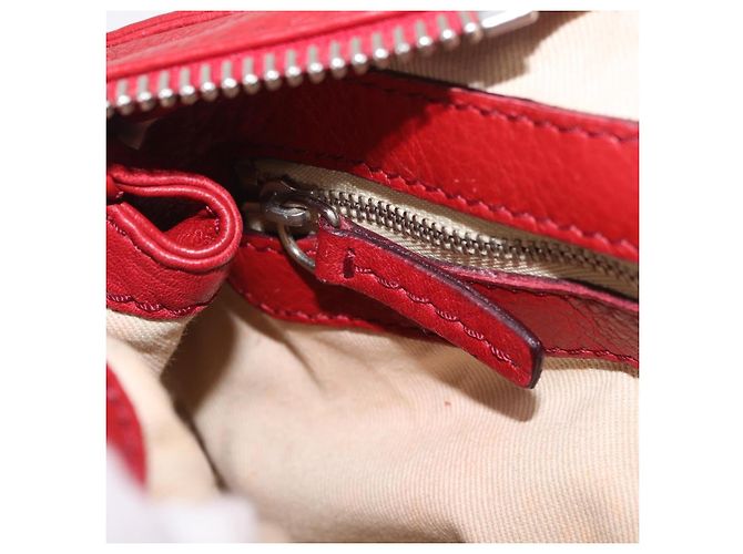 Chloé Sac à main Chloe Paddington en cuir rouge ton or - vue 27