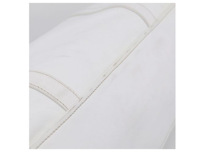 PRADA Tote Bag Leather White Silver - view 16