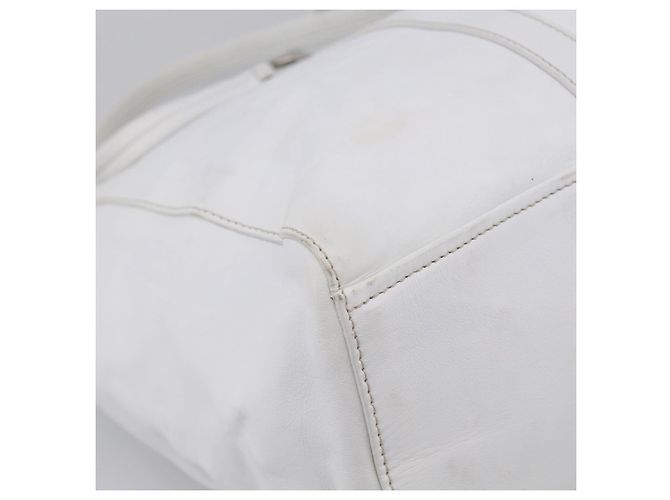 PRADA Tote Bag Leather White Silver - view 18