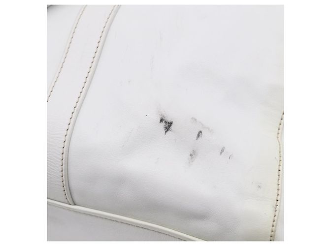 PRADA Tote Bag Leather White Silver - view 19