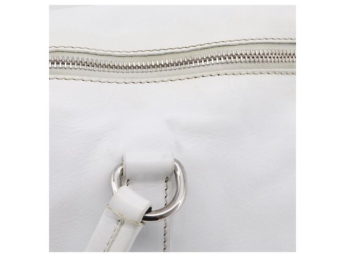 PRADA Tote Bag Leather White Silver - view 21