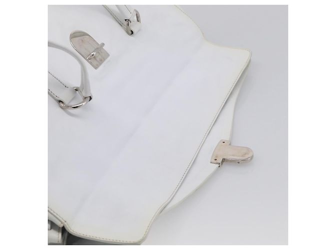 PRADA Tote Bag Leather White Silver - view 23