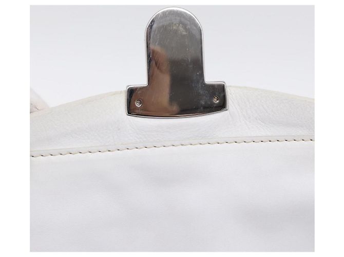 PRADA Tote Bag Leather White Silver - view 24