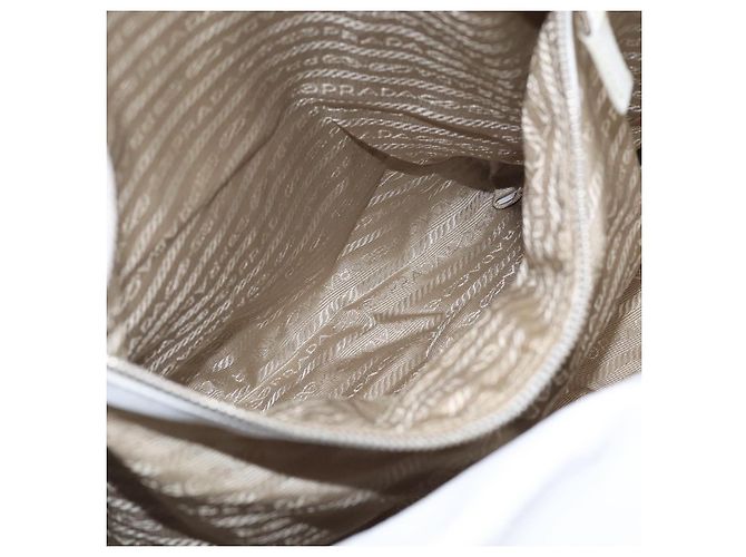 PRADA Tote Bag Leather White Silver - view 29