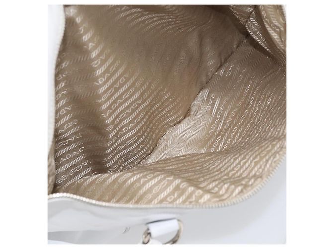 PRADA Tote Bag Leather White Silver - view 31