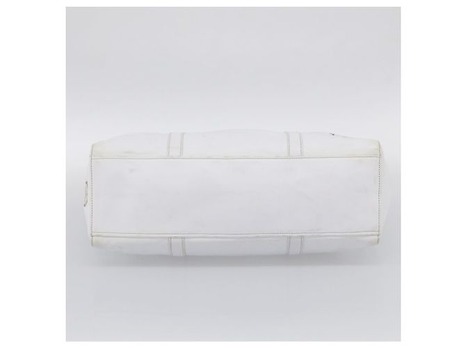 PRADA Tote Bag Leather White Silver - view 5