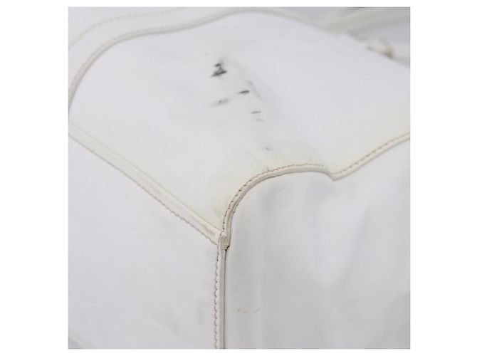 PRADA Tote Bag Leather White Silver - view 8
