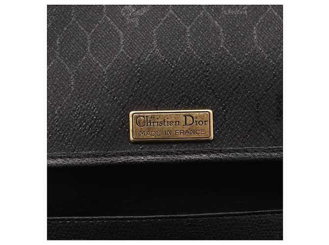 Christian Dior Chain Shoulder Bag Leather Black Gold - vista 18