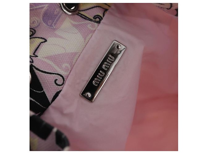 Miu Miu Pouch Canvas Pink Silver - vista 16