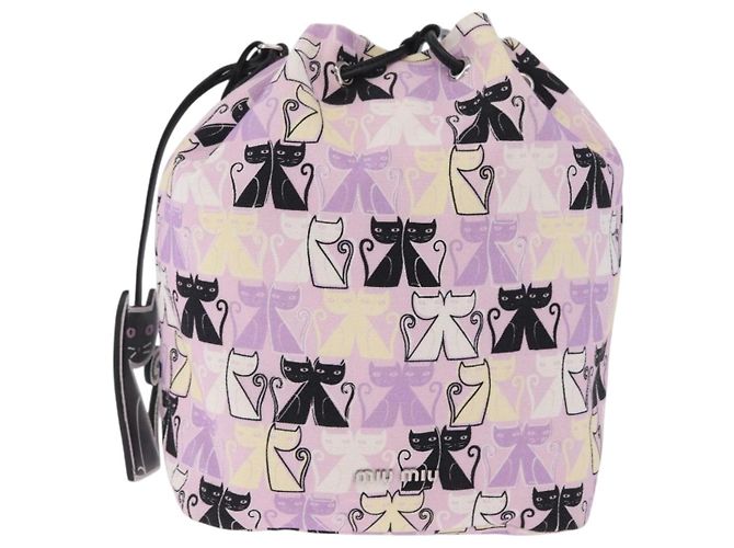 Miu Miu Pouch Canvas Pink Silver - vista 2