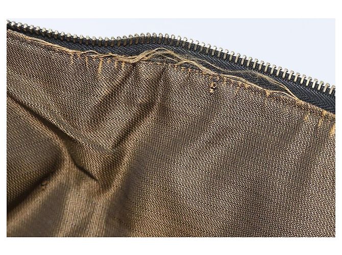 FENDI Zucca Canvas Vanity Cosmetic Pouch Brown Gold Tone - vista 11