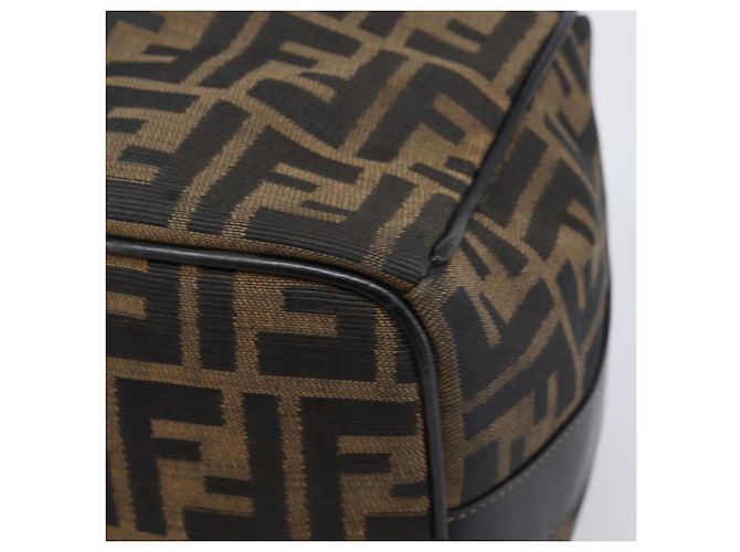 FENDI Zucca Canvas Vanity Cosmetic Pouch Brown Gold Tone - vista 14