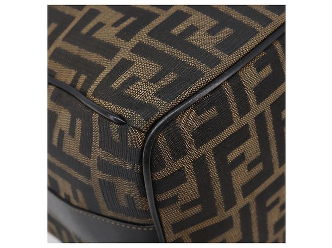 FENDI Zucca Canvas Vanity Cosmetic Pouch Brown Gold Tone - vista 15