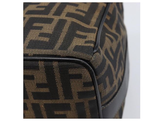 FENDI Zucca Canvas Vanity Cosmetic Pouch Brown Gold Tone - vista 16