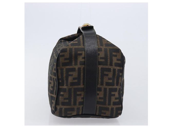 FENDI Zucca Canvas Vanity Cosmetic Pouch Brown Gold Tone - vista 4