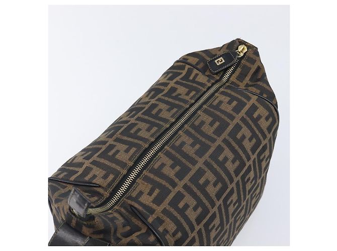 FENDI Zucca Canvas Vanity Cosmetic Pouch Brown Gold Tone - vista 8