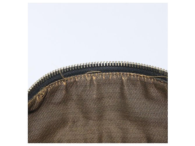 FENDI Zucca Canvas Vanity Cosmetic Pouch Brown Gold Tone - vista 9
