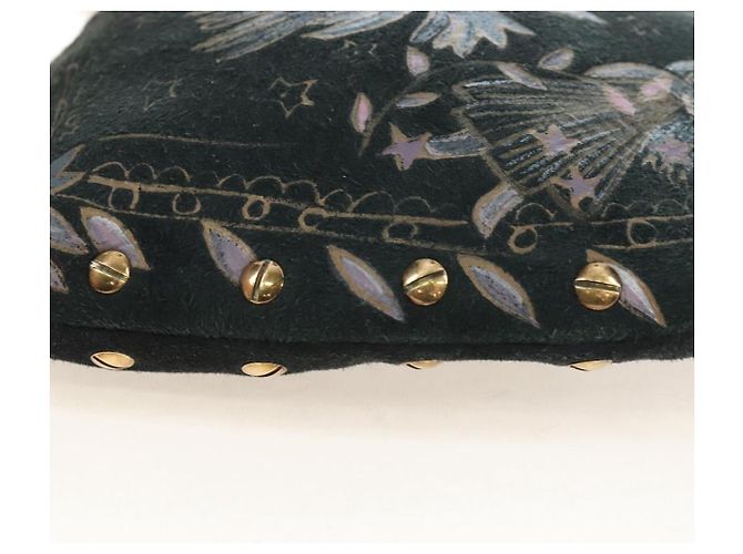 Christian Dior Chain Shoulder Bag Suede Black Gold - vista 15