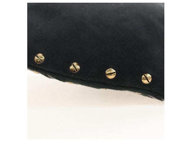 Christian Dior Chain Shoulder Bag Suede Black Gold - vista 16