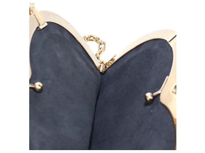 Christian Dior Chain Shoulder Bag Suede Black Gold - vista 23