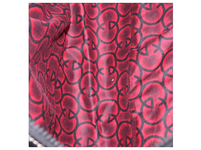 Sac à main GUCCI en cuir rouge argenté - vue 19