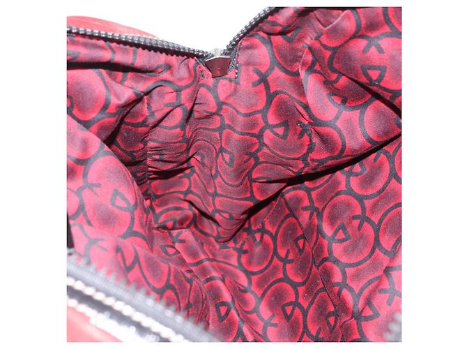 Sac à main GUCCI en cuir rouge argenté - vue 20