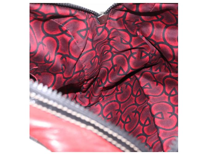 Sac à main GUCCI en cuir rouge argenté - vue 21