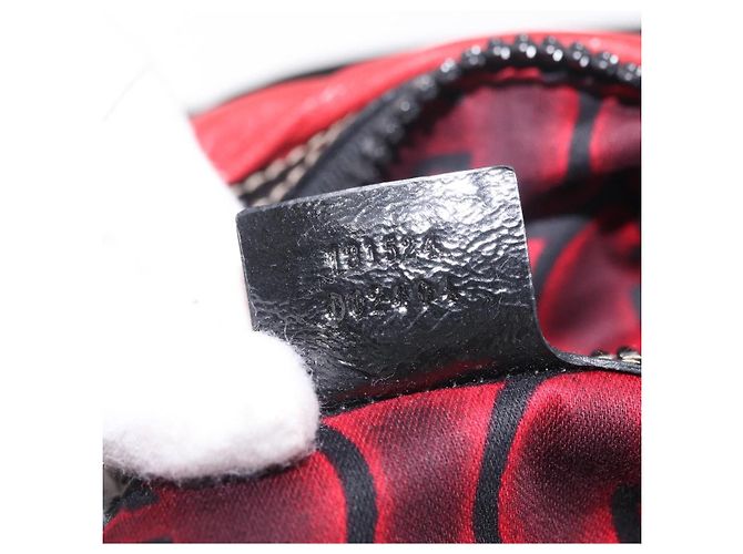Sac à main GUCCI en cuir rouge argenté - vue 24