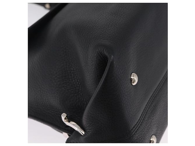 Salvatore Ferragamo Sofia Gancini Bag Leather 2way Black Silver - vista 14