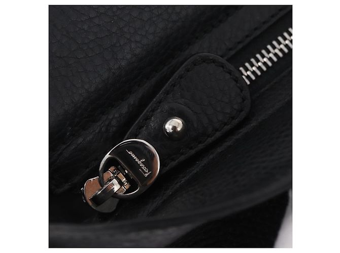 Salvatore Ferragamo Sofia Gancini Bag Leather 2way Black Silver - vista 22