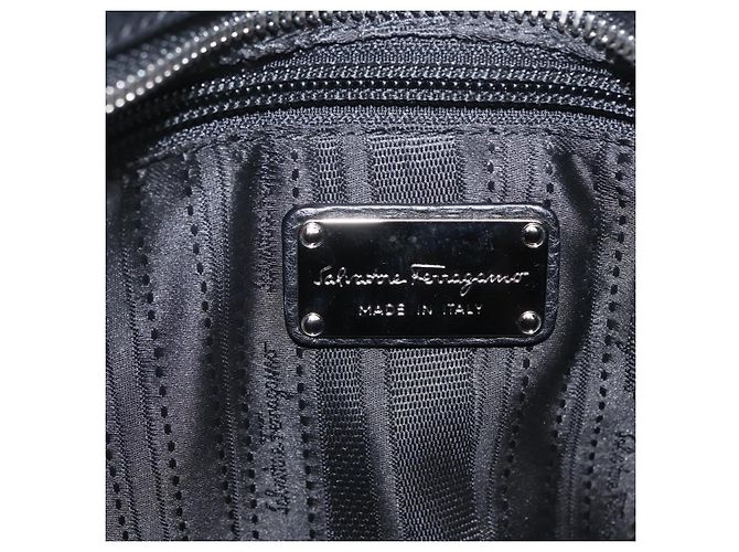Salvatore Ferragamo Sofia Gancini Bag Leather 2way Black Silver - vista 23