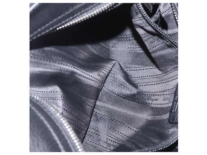 Salvatore Ferragamo Sofia Gancini Bag Leather 2way Black Silver - vista 28