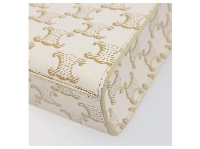 Céline CELINE Triomphe Mini Vertical Cabas Mala de Mão PVC 2way Ivory Gold - vista 16