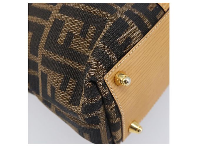 FENDI Zucca Canvas Hand Bag Black Brown - vista 12