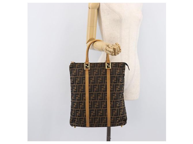 FENDI Zucca Canvas Hand Bag Black Brown - vista 24