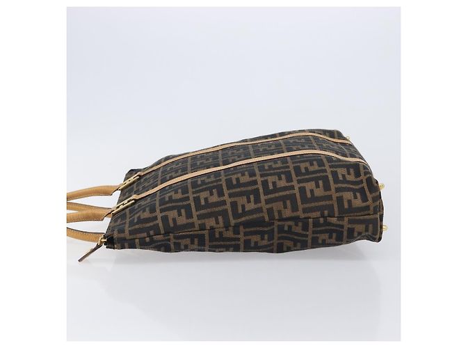 FENDI Zucca Canvas Hand Bag Black Brown - vista 5