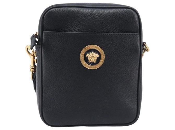 VERSACE Shoulder Bag Leather Black Gold - vista 13