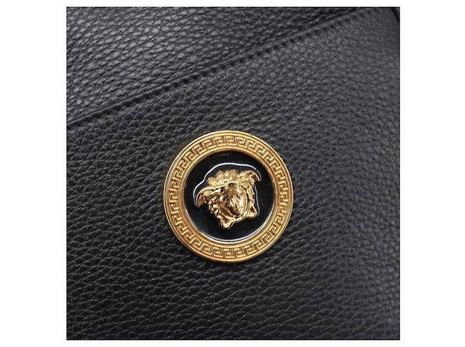 VERSACE Shoulder Bag Leather Black Gold - vista 20