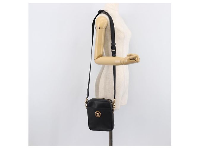 VERSACE Shoulder Bag Leather Black Gold - vista 24