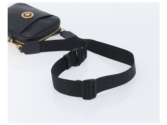 VERSACE Shoulder Bag Leather Black Gold - vista 7