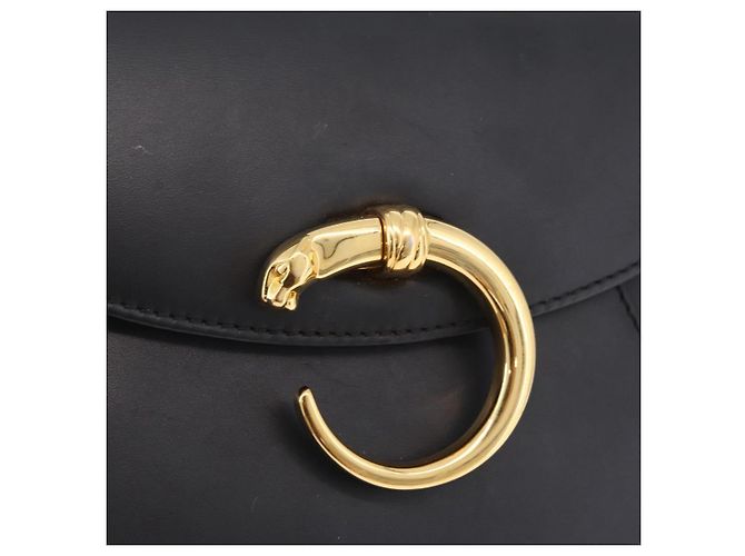 Panthère Cartier PANTHERE Shoulder Bag Leather Black Gold - vista 15