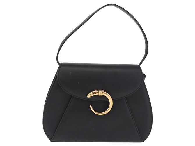 Panthère Cartier PANTHERE Shoulder Bag Leather Black Gold - vista 2