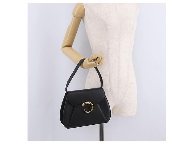 Panthère Cartier PANTHERE Shoulder Bag Leather Black Gold - vista 26