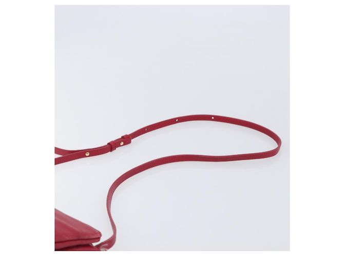 Céline CELINE Trio Shoulder Bag Leather Red Gold Tone - vista 14