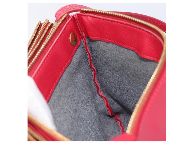 Céline CELINE Trio Shoulder Bag Leather Red Gold Tone - vista 22