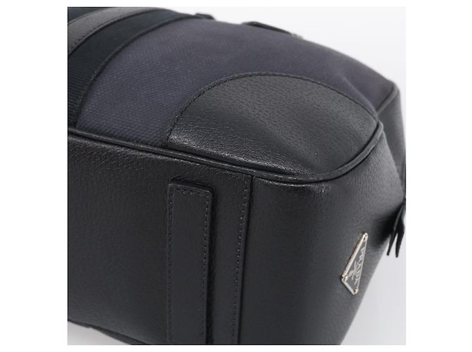 PRADA Hand Bag Canvas Black Silver - view 10